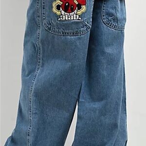 ALab Red bunny Blue Relaxed Jeans with Embroidered Detail size 26